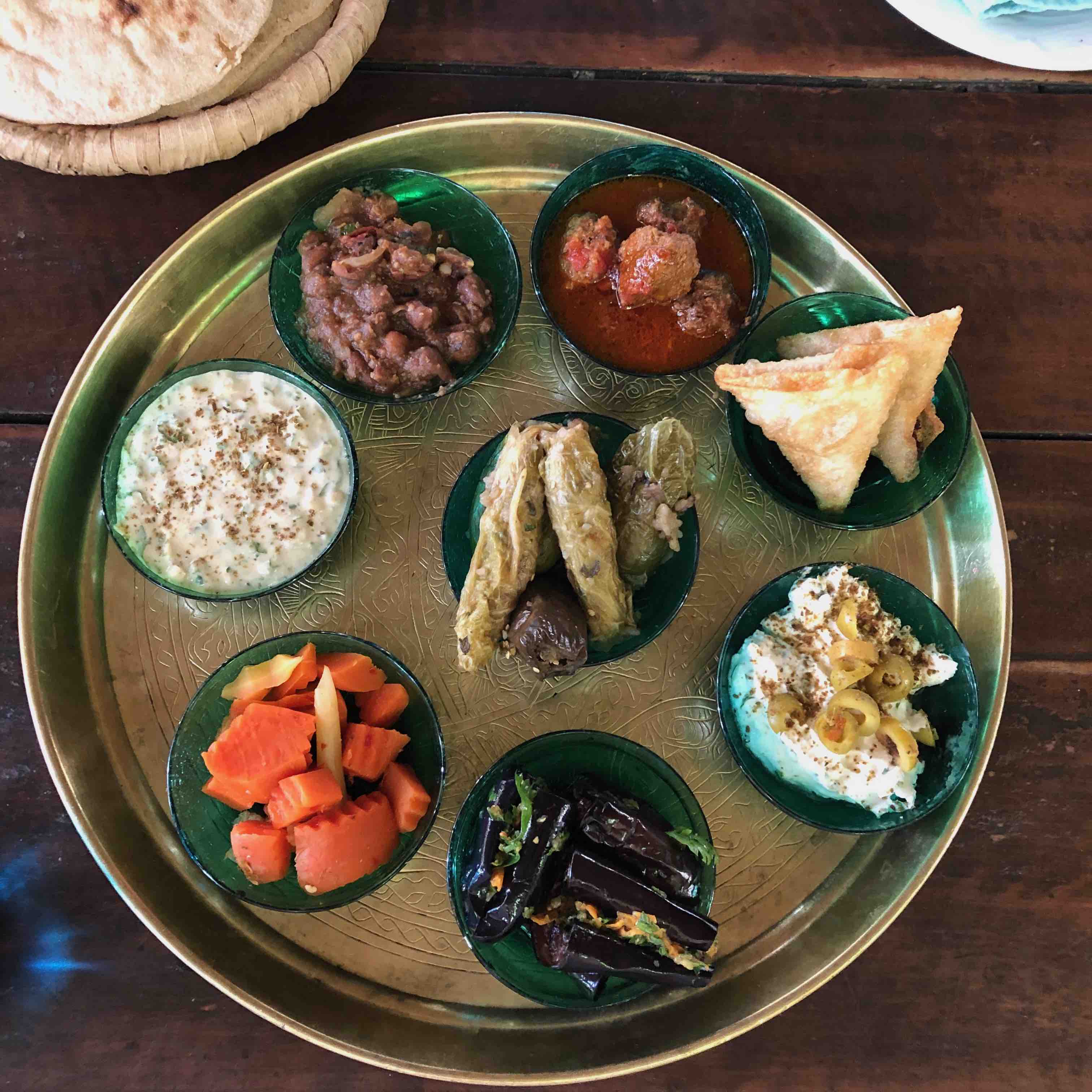 Meze platter at Sofra restaurant in Luxor