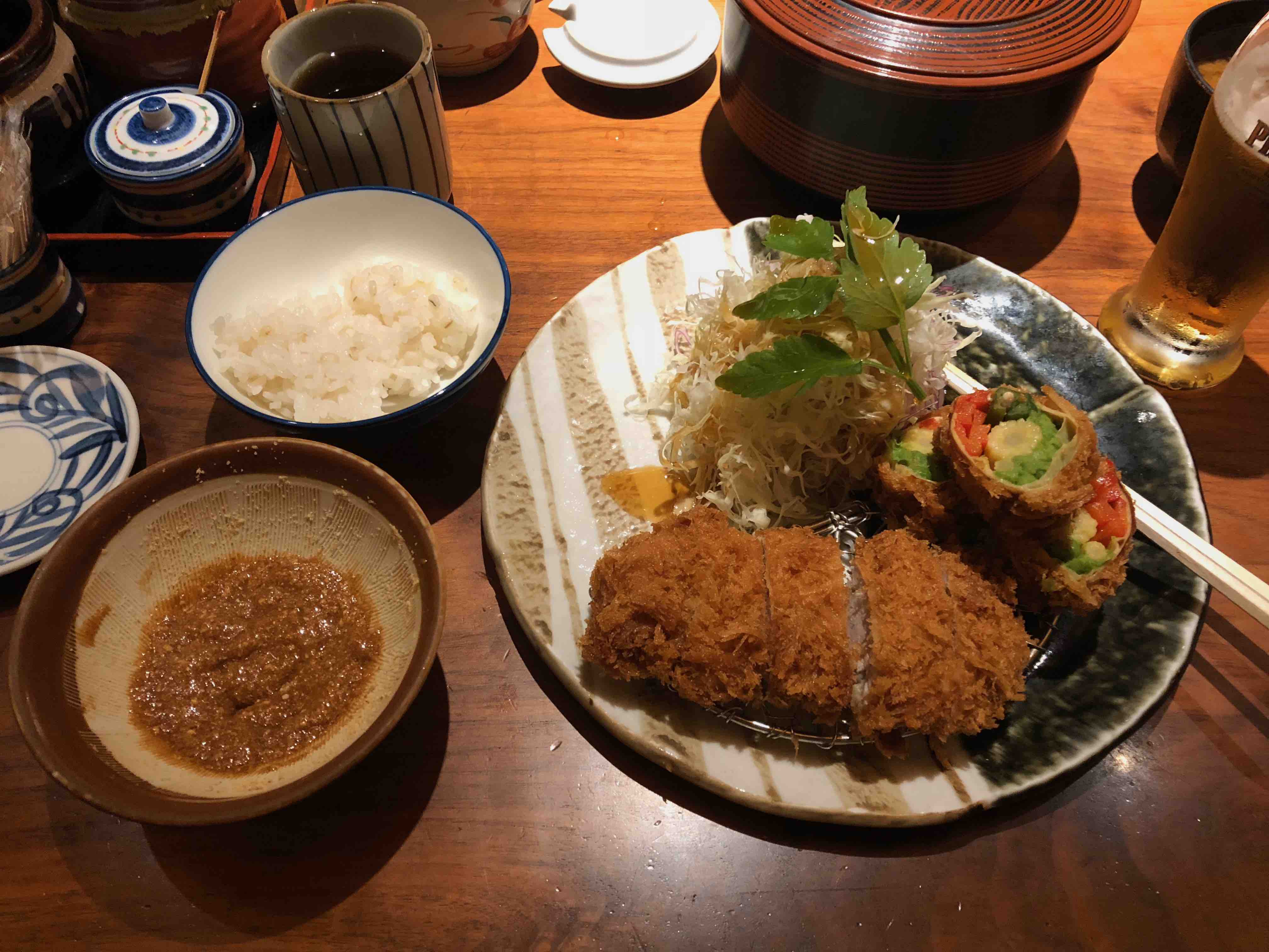 Tonkatsu meal in Kyoto